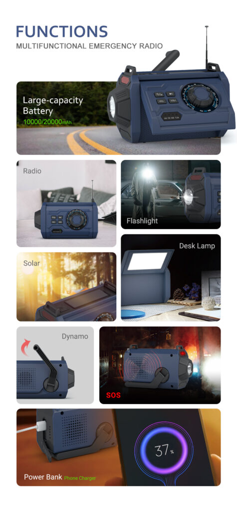 multifunctional emergency solar dynamo radio